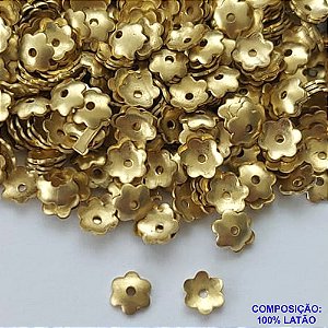 ACESSÓRIO NO BRUTO PRONTO PARA BANHO - " TULIPA " - FLORZINHA BASE PARA PÉROLA - TAMANHO 4MM - PESO POR UNIDADE 0,1GR - (VENDIDO POR UNIDADE) COMPOSIÇÃO 100% LATÃO - BRU0001724