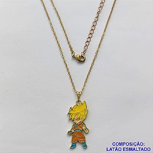 GARGANTILHA NO BRUTO PRONTO PARA O BANHO - CORRENTE CADEADO 45CM + EXTENSOR  - PINGENTE COM PERSONAGEM DESENHO ANIMADO (ESMALTADO) PESO TOTAL: 4,4GR - BRU10105