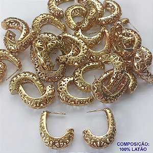 ACESSORIO BRINCO NO BRUTO PRONTO PARA O BANHO(CX58) - BRINCO DE PINO - ESTILO ARGOLA VAZADO - TAMANHO 30MM - PESO TOTAL 8,7GR - BRU0001745