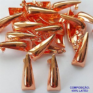 BRINCO NO BRUTO PRONTO PARA O BANHO - BRINCO DE PINO COM BASE COMPRIDA 10X29MM - COMPOSIÇÃO: 100% LATÃO - PESO TOTAL: 3,9GR - BRU0001748