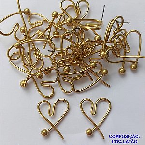 BRINCO NO BRUTO PRONTO PARA O BANHO(CX87) - BRINCO DE PINO CORAÇÃO - TAMANHO: 21X24MM - COMPOSIÇÃO: LATÃO / ZIRCÔNIA- PESO TOTAL: 3,7GR - BRU0001752