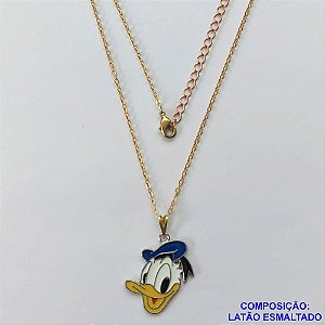 GARGANTILHA NO BRUTO PRONTO PARA O BANHO - CORRENTE CADEADO 45CM + EXTENSOR  - PINGENTE COM PERSONAGEM DESENHO ANIMADO (ESMALTADO) PESO TOTAL: 3,7GR - BRU10136