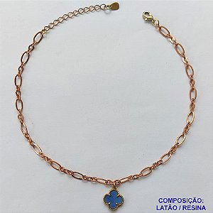 TORNOZELEIRA NO BRUTO PRONTO PARA O BANHO - TORNOZELEIRA TIPO VAN CLEFF 10MM AZUL - TAMANHO 24CM + EXTENSOR - PESO: 3,5GR - BRU10141