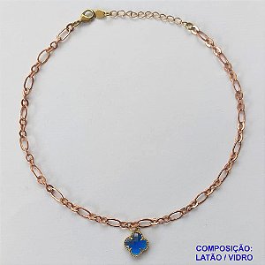 TORNOZELEIRA NO BRUTO PRONTO PARA O BANHO - TORNOZELEIRA TIPO VAN CLEFF 10MM AZUL - TAMANHO 24CM + EXTENSOR - PESO: 4GR - BRU10158