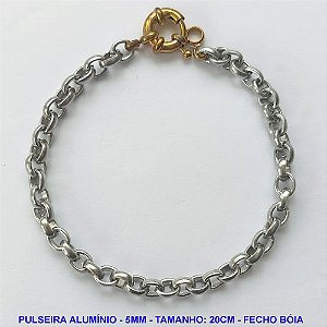 PULSEIRA NO BRUTO PRONTO PARA O BANHO - PULSEIRA EM ALÚMINIO (A13) - TAMANHO 20CM - LARGURA 5MM - FECHO BÓIA - PESO 3,8GR - COMPOSIÇÃO: ALUMÍNIO - BRU10162
