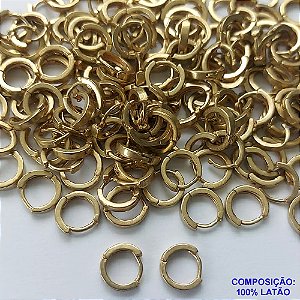 BRINCO NO BRUTO PRONTO PARA O BANHO - ARGOLINHA DE PRESSÃO (TRANQUETA) EM FORMATO REDONDO - TAMANHO 9MM - PESO 1GR - BRU10168