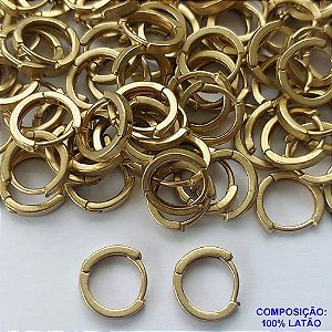 BRINCO NO BRUTO PRONTO PARA O BANHO - ARGOLINHA DE PRESSÃO (TRANQUETA) EM FORMATO REDONDO - TAMANHO 11MM - PESO 1,2GR - BRU10169