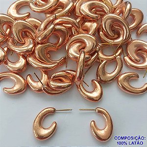 BRINCO NO BRUTO PRONTO PARA O BANHO (CX36) - BRINCO DE PINO ARGOLA 15X23MM - COMPOSIÇÃO: 100% LATÃO - PESO TOTAL: 1,7GR - BRU10181