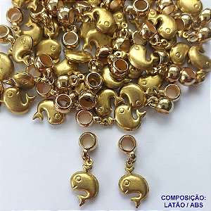 ACESSORIO NO BRUTO PRONTO PARA O BANHO - PINGENTE BALEIA DUPLA (E0848) - BERLOQUE PARA PULSEIRA SIMILAR A PANDORA - TAMANHO: 13MM (PEÇA VENDIDA POR UNIDADE) COMPOSIÇÃO LATÃO E PENDENTE EM ABS - PESO 0,9GR - BRU0001794
