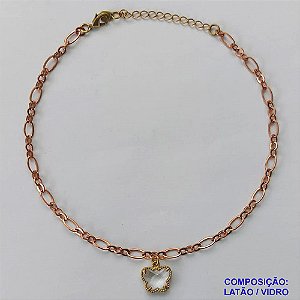 TORNOZELEIRA NO BRUTO PRONTO PARA O BANHO - TORNOZELEIRA TIPO VAN CLEFF 10MM CRISTAL - TAMANHO 24CM + EXTENSOR - PESO: 3,5GR - BRU10185