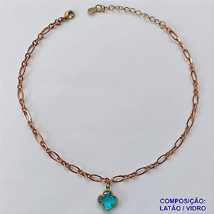 TORNOZELEIRA NO BRUTO PRONTO PARA O BANHO - TORNOZELEIRA TIPO VAN CLEFF 10MM AZUL - TAMANHO 24CM + EXTENSOR - PESO: 3,5GR - BRU10186