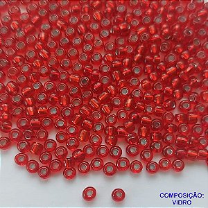 ACESSÓRIO NO BRUTO PRONTO PARA O BANHO - MIÇANGA VERMELHA COM FURO PASSANTE - TAMANHO 2X3MM - (PEÇA VENDIDA POR UNIDADE) BRU0001812