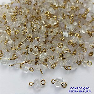 ACESSÓRIO NO BRUTO PRONTO PARA O BANHO - PEDRA NATURAL CASCALHO CRISTAL CASTROADO - TAMANHO MÉDIO 5MM - PESO MÉDIO 0,3GR (VENDIDA POR UNIDADE) - BRU0001818