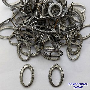 BRINCO NO BRUTO PRONTO PARA O BANHO (CX39) - BRINCO DE PINO FORMATO OVAL VAZADO 11X18MM - COMPOSIÇÃO: ZAMAC - PESO TOTAL: 1,9GR - BRU0001824