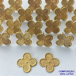 ACESSÓRIO BRINCO NO BRUTO PRONTO PARA O BANHO(CX44)- BRINCO DE PINO TIPO VAN CLEEF - TAMANHO 11MM - PESO TOTAL DO PAR 0,9GR - BRU0001839