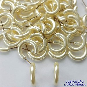BRINCO NO BRUTO PRONTO PARA O BANHO - BRINCO PÉROLA ARGOLA - TAMANHO 18MM - PESO TOTAL 1,4GR - BRU10229