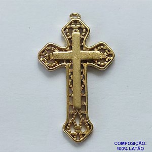 ACESSÓRIO NO BRUTO PRONTO PARA O BANHO(CX12)- PINGENTE CRUCIFIXO VAZADO 17X27MM - PESO TOTAL 2GR - BRU0001869