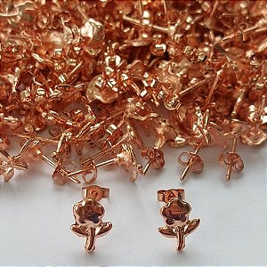 BRINCO NO BRUTO PRONTO PARA O BANHO - (CRIS) BRINCO DE PINO FLORZINHA 6X9MM - PESO TOTAL: 0,7GR -  BRU10532