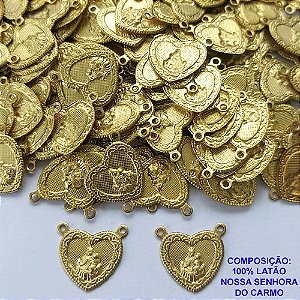 ACESSÓRIO NO BRUTO PRONTO PARA O BANHO(CX81) - (E2232) COMPOSIÇÃO 100% LATÃO - ESCAPULÁRIO (CORAÇÃO RENDADO NOSSA SRA DO CARMO) - PESO 0,6GR - VENDA POR UNIDADE - BRU0001906