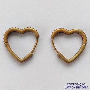 BRINCO BRUTO PRONTO BANHO  (CX06)  COM 1 FILEIRA DE MICRO ZIRCÔNIA FORMATO CORAÇÃO - TAMANHO 5MM -  PESO  TOTAL 2.8GR -  BRU10606