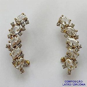 BRINCO NO BRUTO PRONTO PARA O BANHO(TTUU) (CX03) - BRINCO DE PINO ZIRCÔNIAS - TAMANHO 30MM - PESO TOTAL DO PAR 5.2GR - BRU10608