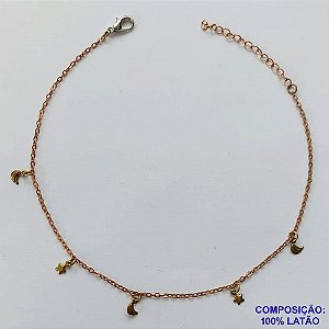 TORNOZELEIRA NO BRUTO PRONTO PARA O BANHO - TORNOZELEIRA COM LUAS E ESTRELAS - TAMANHO 25CM - PESO: 1,2GR - BRU10630