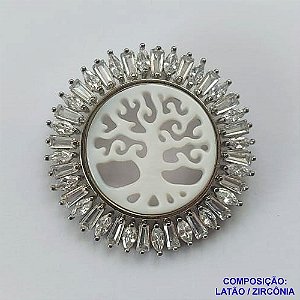 PINGENTE  NO BRUTO PRONTO PARA O BANHO(CX65) - PINGENTE ÁRVORE DA VIDA COM ZIRCÔNIAS CRISTAIS 31MM PESO 6.4GR- BRU0001943