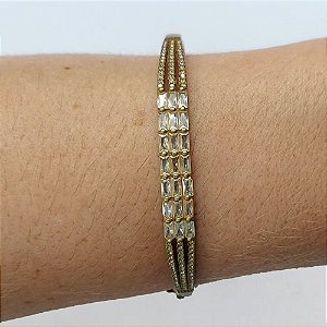 PULSEIRA (BRACELETE) NO BRUTO PRONTO PARA O BANHO (CX35) - COM ZIRCÔNIAS CRISTAIS E CRAVEJADOS COM MICRO ZIRCÔNIAS - PESO TOTAL 10.4GR - BRU10691