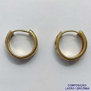 BRINCO NO BRUTO PRONTO PARA O BANHO (CX62) - BRINCO DE ARGOLA COM MICRO ZIRCÔNIAS  COM TRAVA - TAMANHO 28MM - PESO 5.8GR - BRU10694