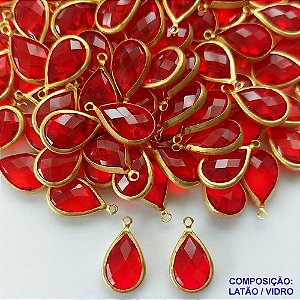 ACESSÓRIO NO BRUTO PRONTO PARA O BANHO (CX13) - PINGENTE TAMANHO 10X14MM (GOTA)COMPOSIÇÃO 70% LATÃO E 30% VIDRO VERMELHA  -(VENDA POR UNIDADE) PESO 0.9GR BRU0001965