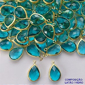 ACESSÓRIO NO BRUTO PRONTO PARA O BANHO (CX13) - PINGENTE TAMANHO 10X14MM (GOTA)COMPOSIÇÃO 70% LATÃO E 30% VIDRO AZUL  -(VENDA POR UNIDADE) PESO 0.9GR BRU0001966