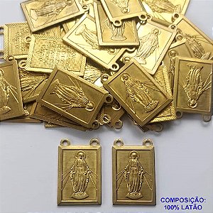 ACESSÓRIO PINGENTE NO BRUTO PRONTO PARA O BANHO (CX81) - (908) COMPOSIÇÃO 100% LATÃO - TAMANHO 19X30MM PESO TOTAL 4,6GR - NOSSA SRA DAS GRAÇAS E ORAÇÃO - BRU0001991