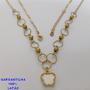 GARGANTILHA NO BRUTO PRONTO PARA O BANHO - (CX64) COM PINGENTE DE BORBOLETA - TAMANHO 45CM+EXTENSOR - PESO TOTAL 6.7GR - COMPOSIÇÃO 100% LATÃO - BRU10879