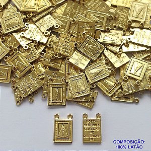 ACESSÓRIO PINGENTE NO BRUTO PRONTO PARA O BANHO (CX17)- (3544) COMPOSIÇÃO 100% LATÃO - TAMANHO 7X11MM PESO TOTAL 0,6GR - NOSSA SRA APARECIDA / ORAÇÃO - BRU0002004