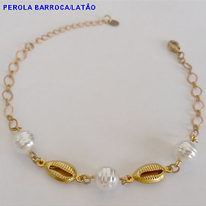 PULSEIRA NO PRUTO PRONTO PARA O BANHO(COM  PEROLA  BARROCA DE 18CM TOTAL 3.2GR - BRU10987