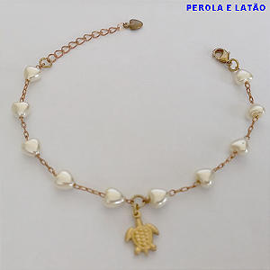 PULSEIRA NO PRUTO PRONTO PARA O BANHO(TODA EM  PEROLA  de 5MM  - DE 18CM - PESO TOTAL 4,2GR - BRU10997