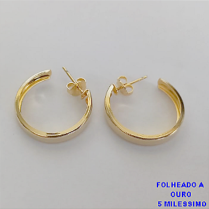 BRINCO FOLHEADO A OURO - BANHADO COM 5 MILESIMO(ARJ1067)+VERNIZ DIAMOND - BRINCO DE ARGOLA 2CM - OURO012