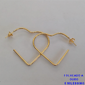 BRINCO FOLHEADO A OURO - BANHADO COM 5 MILESIMO(BA490)+VERNIZ DIAMOND - BRINCO DE ARGOLA 3,5CM - OURO018