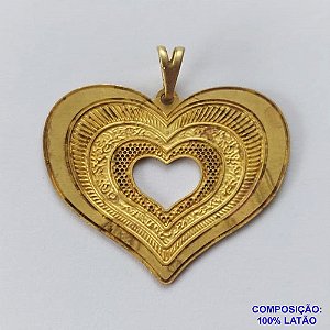 PINGENTE NO BRUTO PRONTO PARA O BANHO - PINGENTE EM FOTOCORROSÃO CORAÇÃO DETALHE VAZADO (FC1315) - TAMANHO 23x29MM - PESO TOTAL 1,2GR - BRU12534