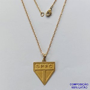 GARGANTILHA NO BRUTO PRONTO PARA O BANHO - GARGANTILHA COM CORRENTE CADEADO 50CM - PINGENTE EM FOTOCORROSÃO TIME SÃO PAULO (FC5076) - TAMANHO 19x23MM - PESO TOTAL 2,3GR - BRU12547