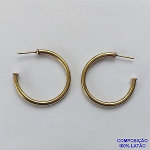 BRINCO NO BRUTO PRONTO PARA O BANHO(SUZI) - BRINCO DE ARGOLA (BR206) - TAMANHO 31MM - LARGURA 2MM - PESO TOTAL 3,5GR - BRU12602
