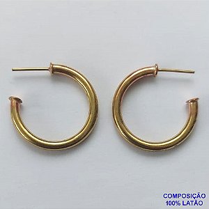 BRINCO NO BRUTO PRONTO PARA O BANHO(SUZI) - BRINCO DE ARGOLA MÉDIO (BR201) - TAMANHO 24MM - LARGURA 2,3MM - PESO TOTAL 2,6GR - BRU12605
