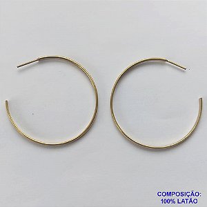 BRINCO NO BRUTO PRONTO PARA O BANHO(SUZI) - BRINCO DE ARGOLA (BR08) - TAMANHO 42MM - LARGURA 1,4MM - PESO TOTAL 3,6GR - BRU12612