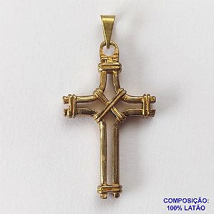 PINGENTE NO BRUTO PRONTO PARA O BANHO(CX62) - PINGENTE CRUCIFIXO VAZADO - TAMANHO 20X34CM - PESO 3,5GR - BRU12640