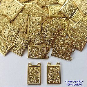 ACESSÓRIO PINGENTE NO BRUTO PRONTO PARA O BANHO (CX25) - SÃO JORGE (4880) - TAMANHO 10X14MM PESO TOTAL 1,1GR - COMPOSIÇÃO: 100% LATÃO - BRU0002135