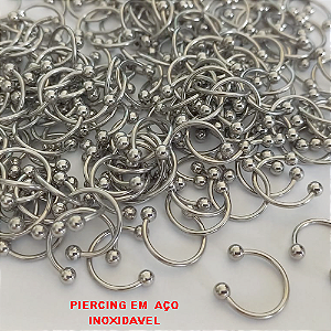 PIERCING DE AÇO INOXIDAVEL -  TAMANHO 10MM - COMPOSIÇÃO 100% AÇO INOXIDAVEL - AÇO1003