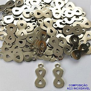 ACESSÓRIO EM AÇO INOXIDÁVEL 316L - PINGENTE INFINITO - 8X19MM-  COMPOSIÇÃO 100% AÇO INOXIDÁVEL - AÇO000991