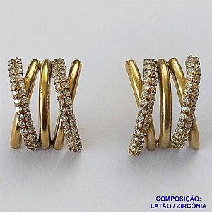 BRINCO NO BRUTO PRONTO BANHO (CX06) - BRINCO CRAVEJADOS EM MICROS ZIRCÔNIAS CRISTAIS - TAMANHO 22MM LARGURA 17MM - PESO TOTAL 7,6GR - BRU12734