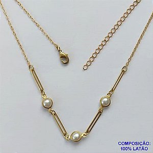SHOCKER BRUTO PRONTO PARA BANHO(CX70) - SHOCKER COM CORRENTE CADEADO COM PÉROLAS E ELEMENTOS VAZADOS - TAMANHO 40CM + EXTENSOR - PESO: 2,1GR - FECHO LAGOSTA - BRU12744