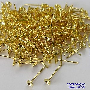 ACESSÓRIO NO BRUTO PRONTO PARA O BANHO - BASE PARA BRINCO COM PINO REDONDO - TAMANHO 2MM  PESO DO PAR 0,2GR - (VENDIDA POR PAR) - BRU0002158